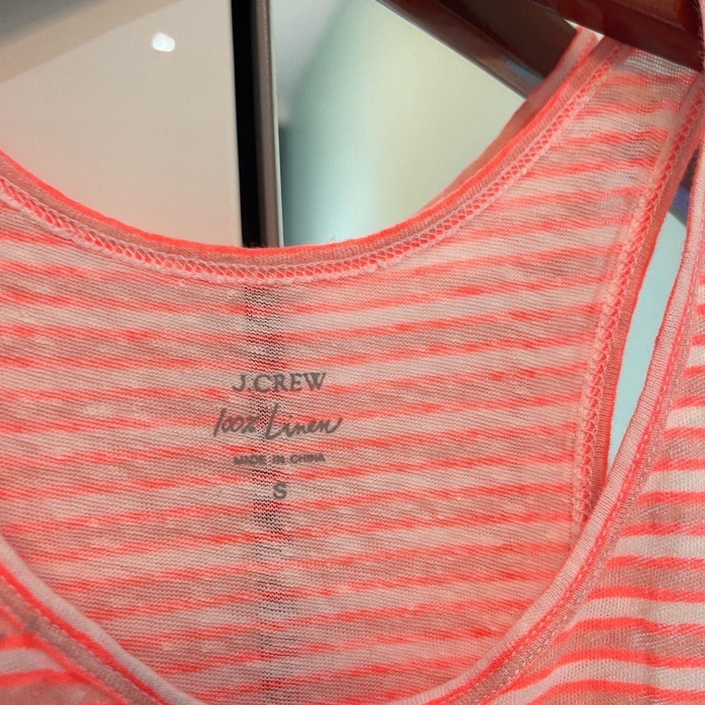 J. Crew Pink Striped Tank Top - Picture 2 of 2